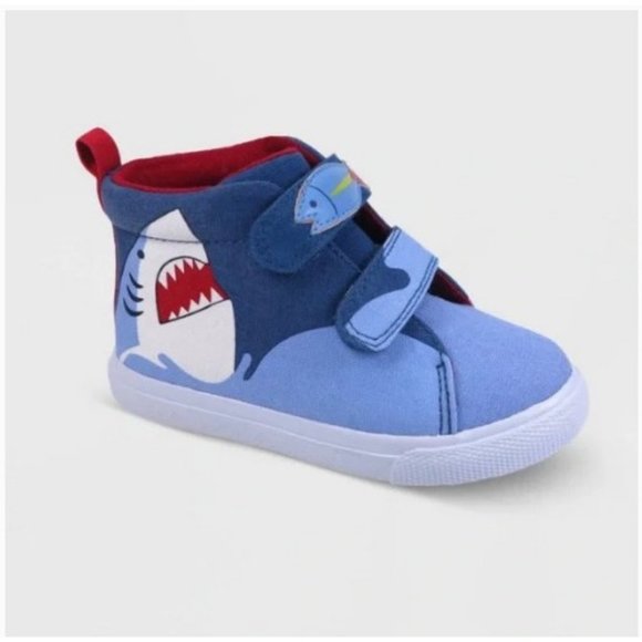 Cat & Jack Other - Cat & Jack Toddler Boy's Size 6 Blue & Red Shark Axton Double Strap Sneakers